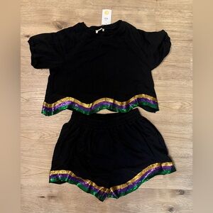 Mardi Gras Matching Sequin Trim Set